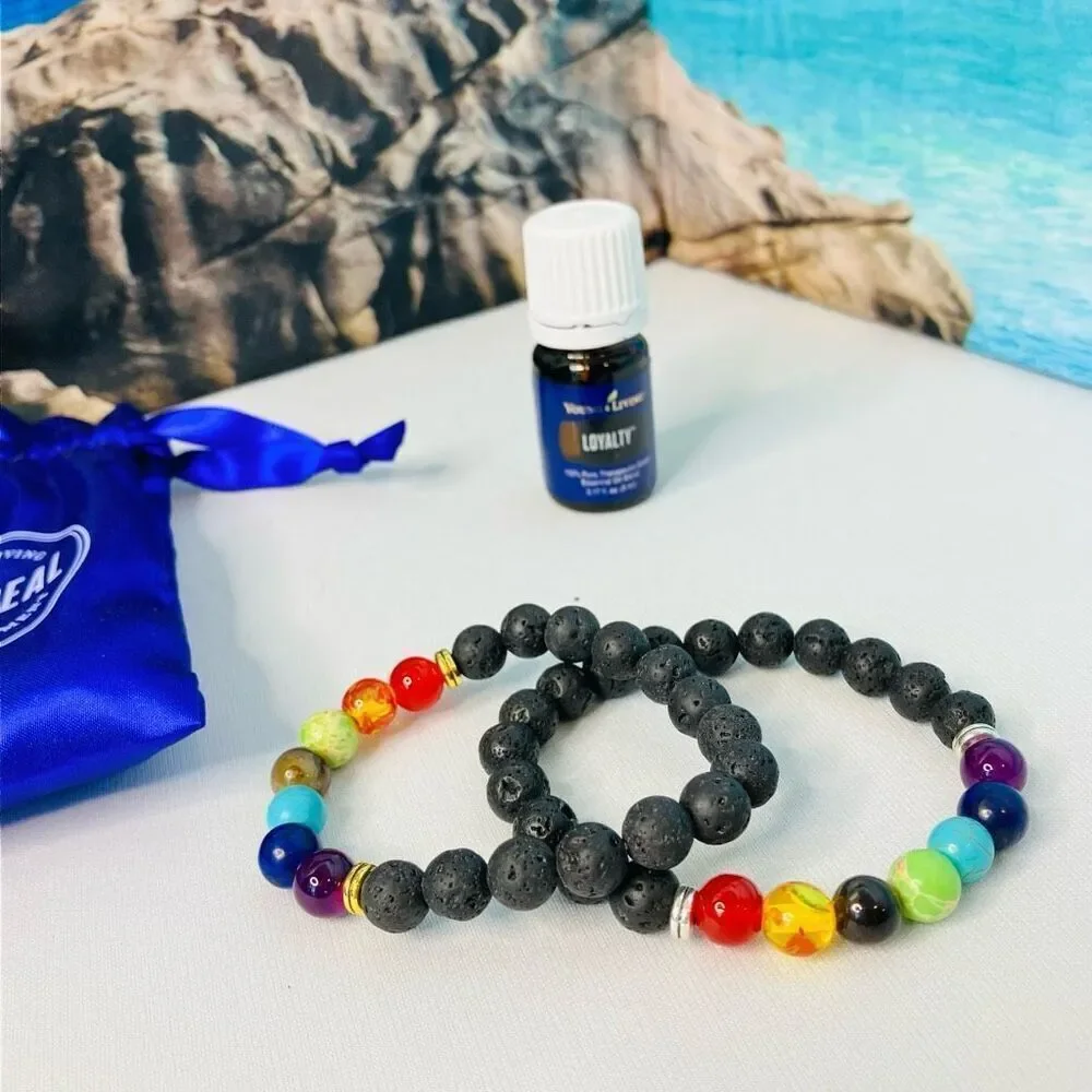 Bundled Loyalty Essential Oil & 2 Chakra Bead Oil Diffuser Bracelets